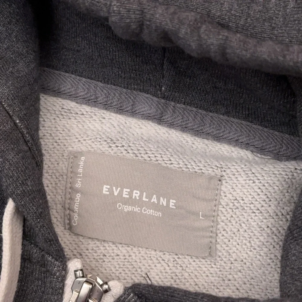 Everlane Charcoal Organic Cotton Cropped Zip Hoodie - Picture 2 of 7